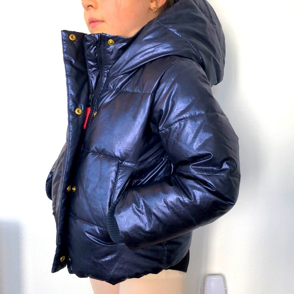 j crew metallic puffer jacket